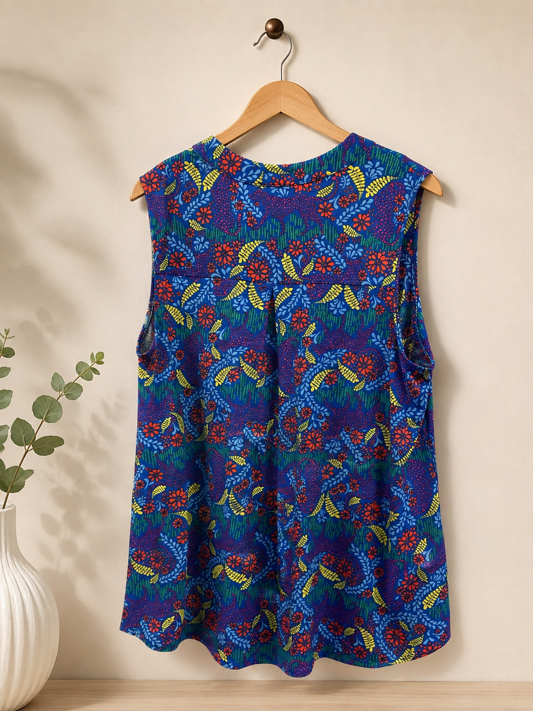 Mixed Print Sleeveless Top