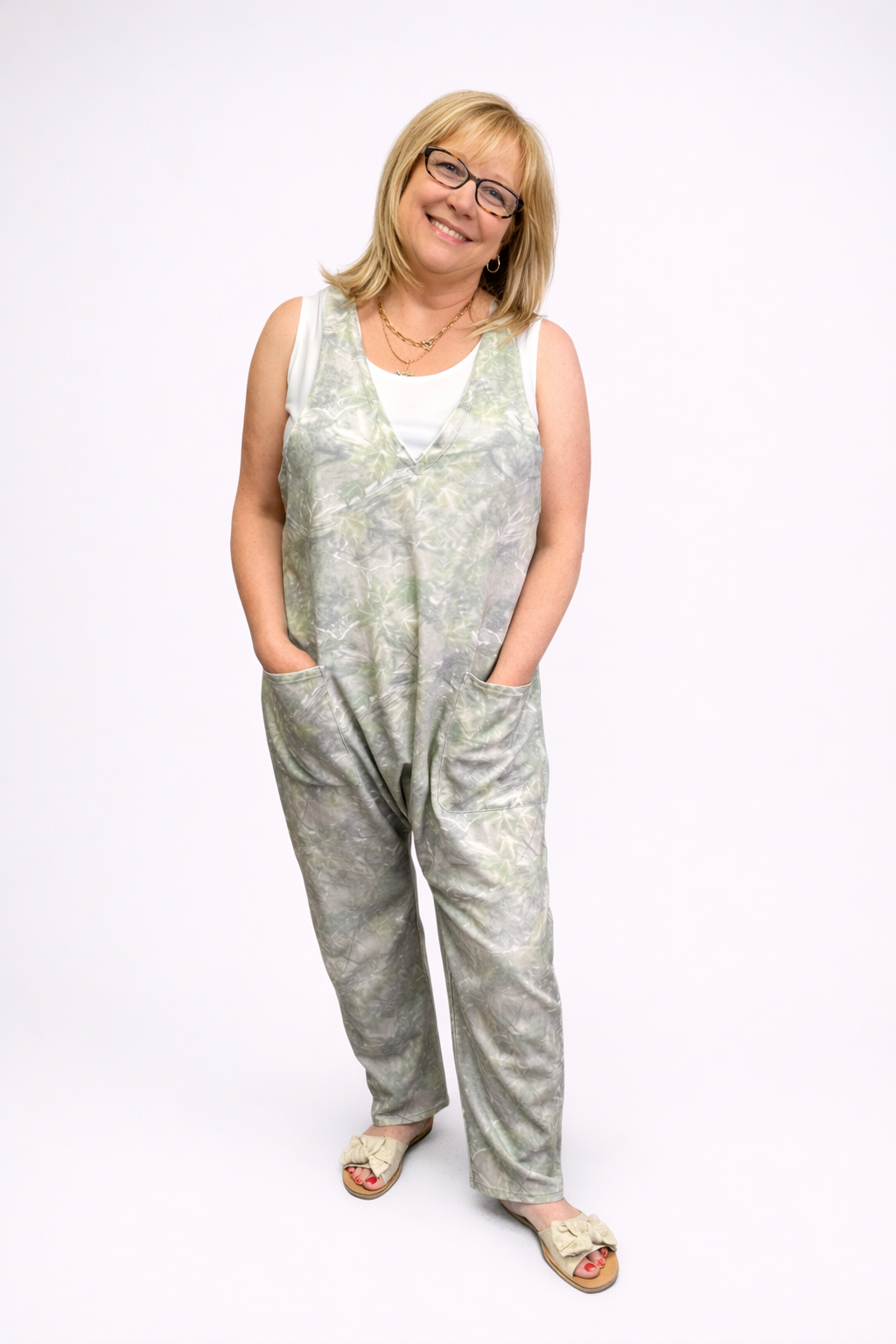 Slouchy Foliage Romper