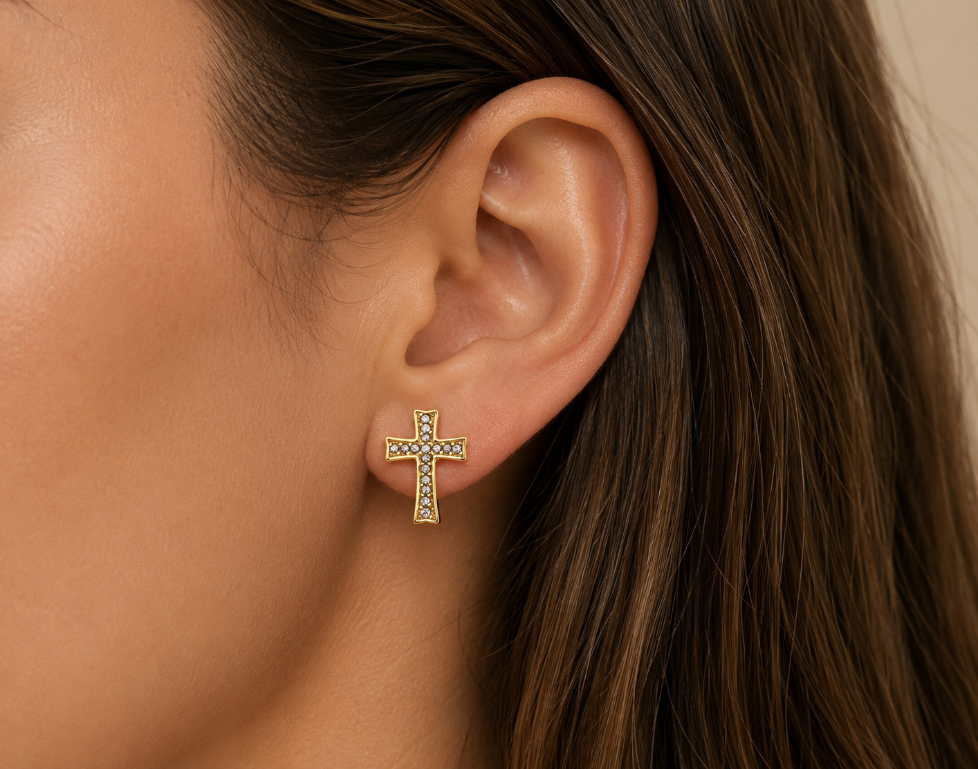 Blessed Radiance Cross Studs
