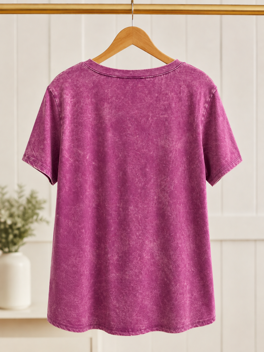 Acid Washed V Neck Tee