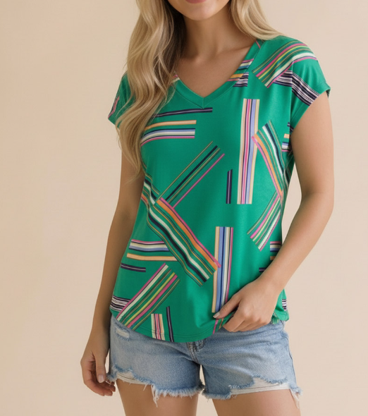 Geometric Print Top