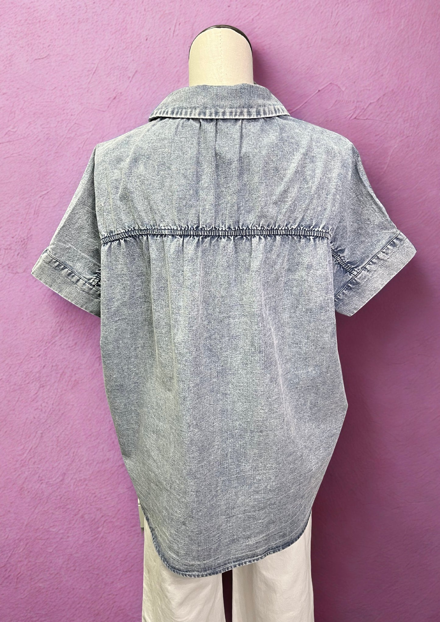 Indigo Ease Oversized Button Down