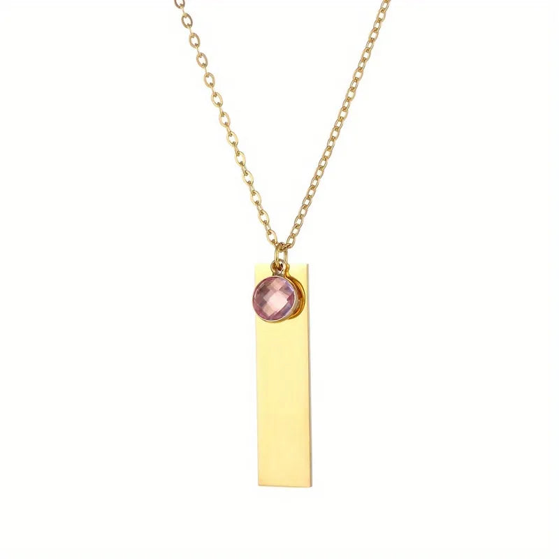The Everly Birthstone Bar Necklace