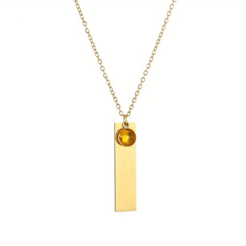 The Everly Birthstone Bar Necklace