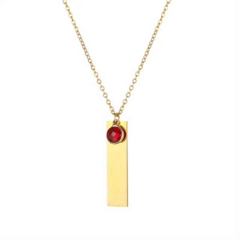 The Everly Birthstone Bar Necklace