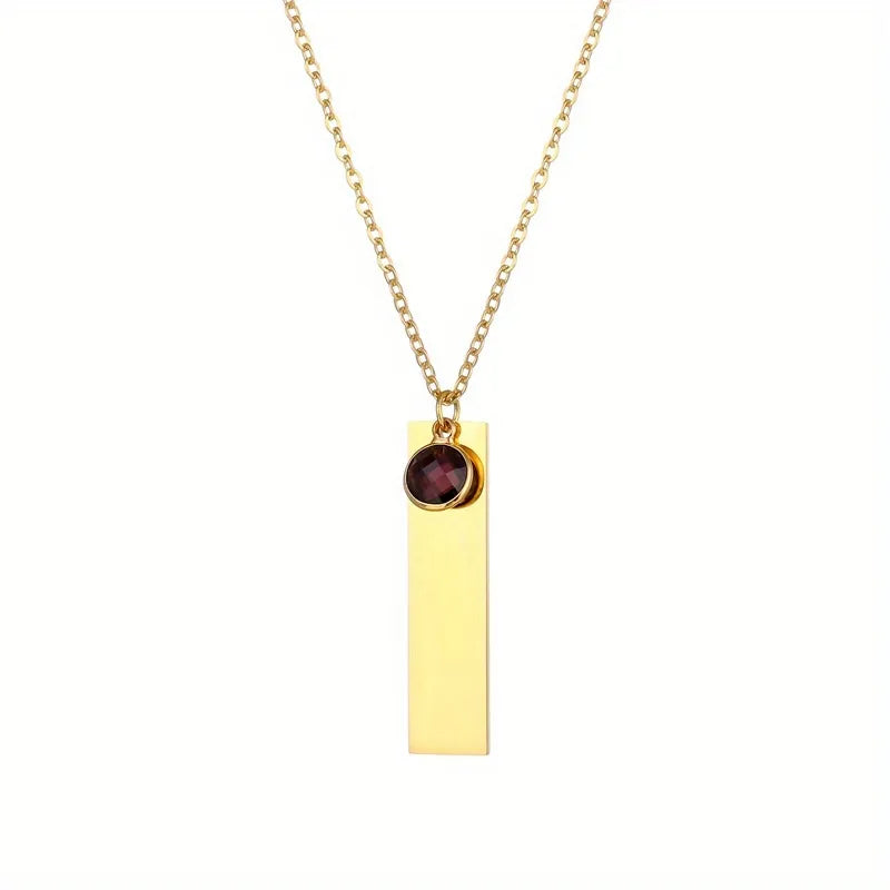 The Everly Birthstone Bar Necklace