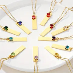 The Everly Birthstone Bar Necklace