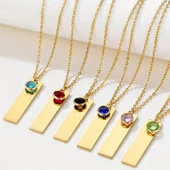 The Everly Birthstone Bar Necklace