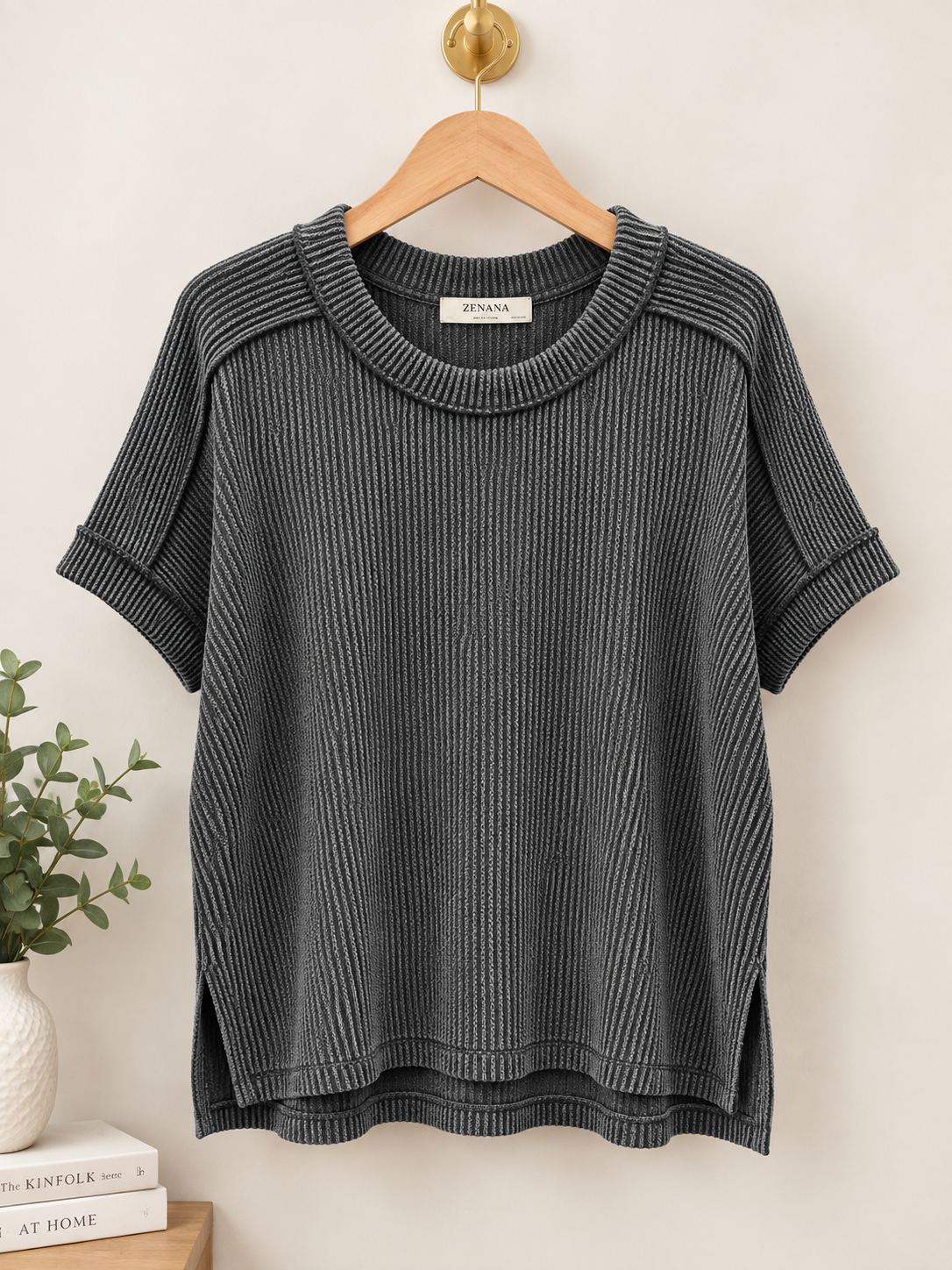 Crew Neck Waffle top