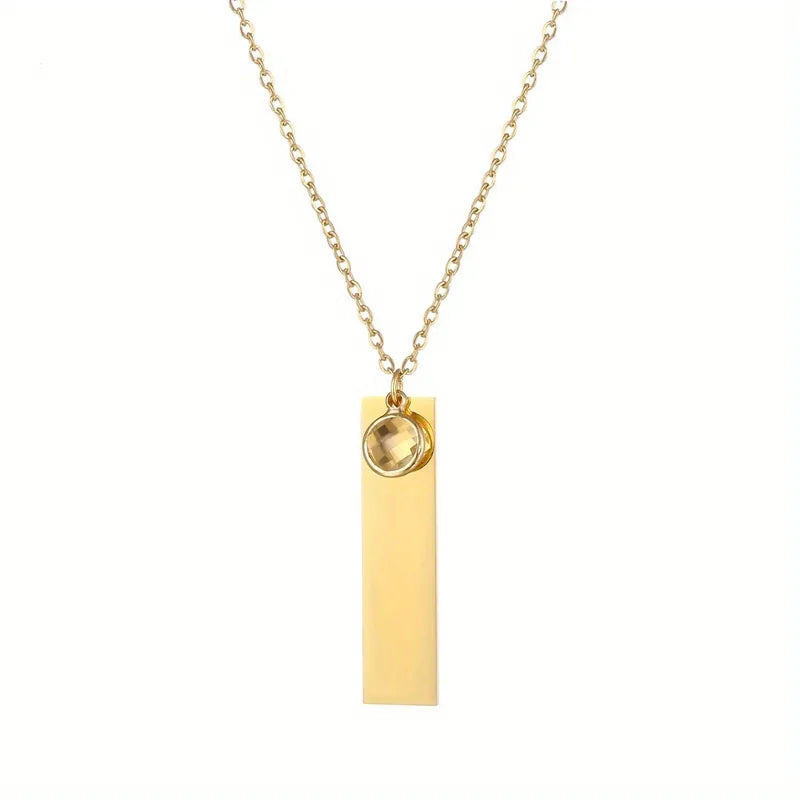 The Everly Birthstone Bar Necklace