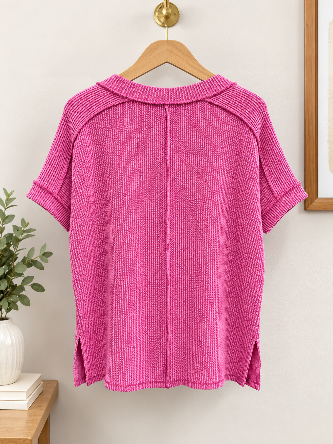 Zenana's V-Neck Waffle top