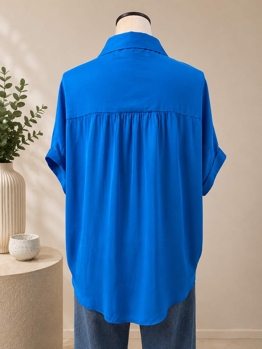 Vibrant Days Satin V-Neck Top