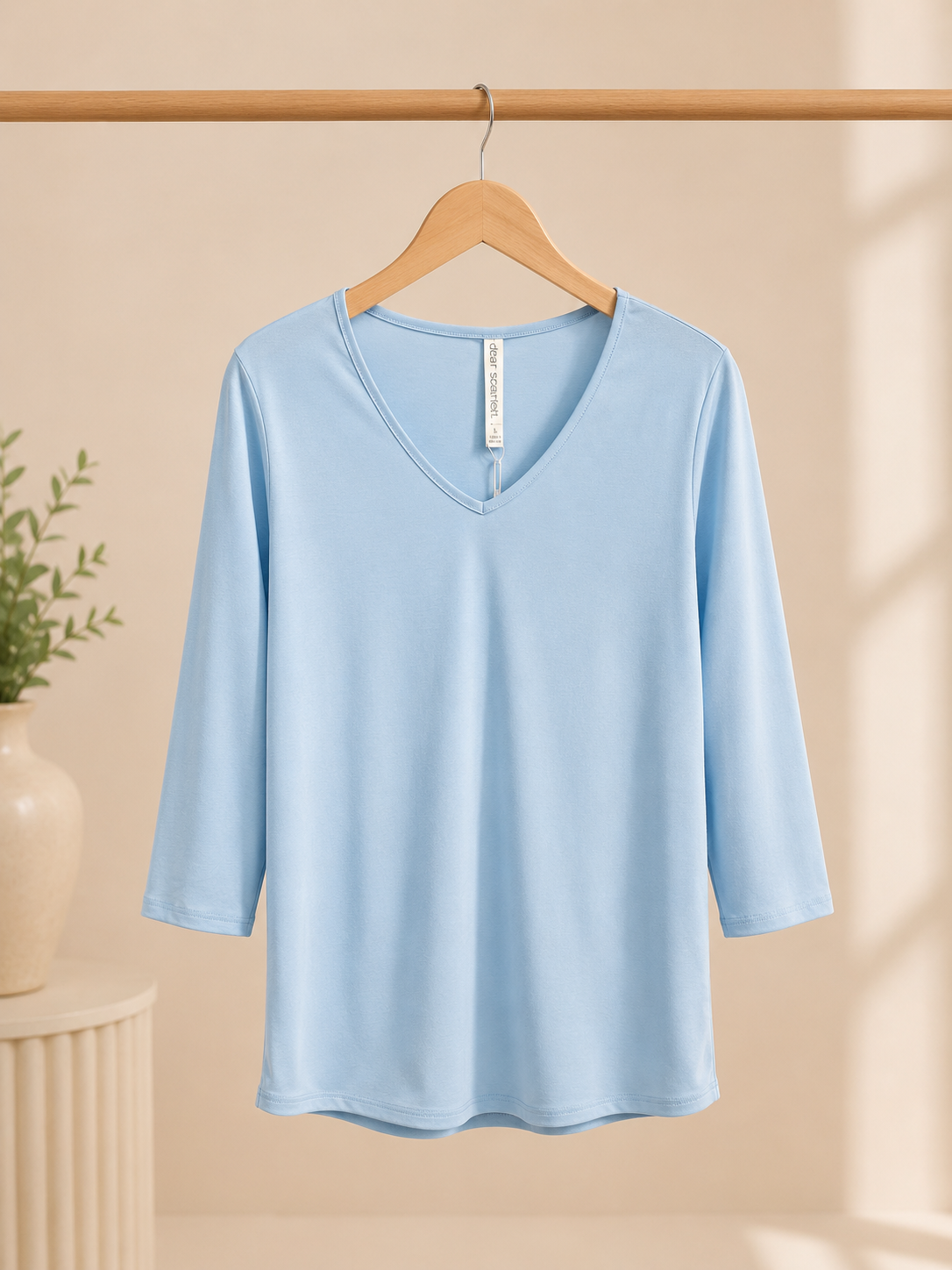 Classic V-Neck No Collar Lizzy Top