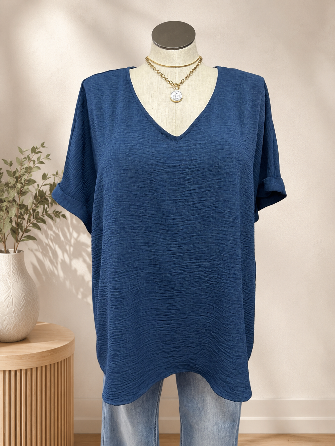 Navy Airflow Top