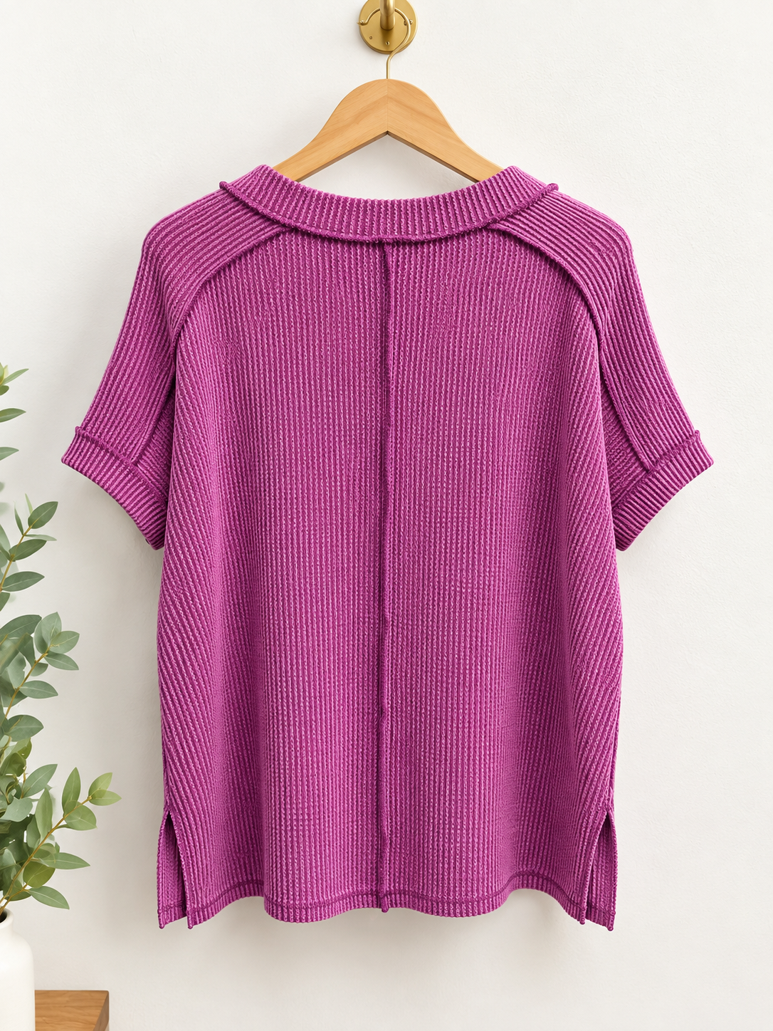 Zenana's V-Neck Waffle top