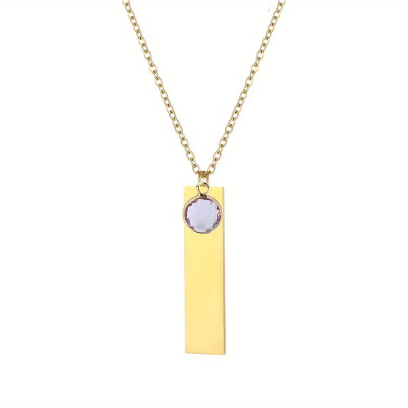 The Everly Birthstone Bar Necklace