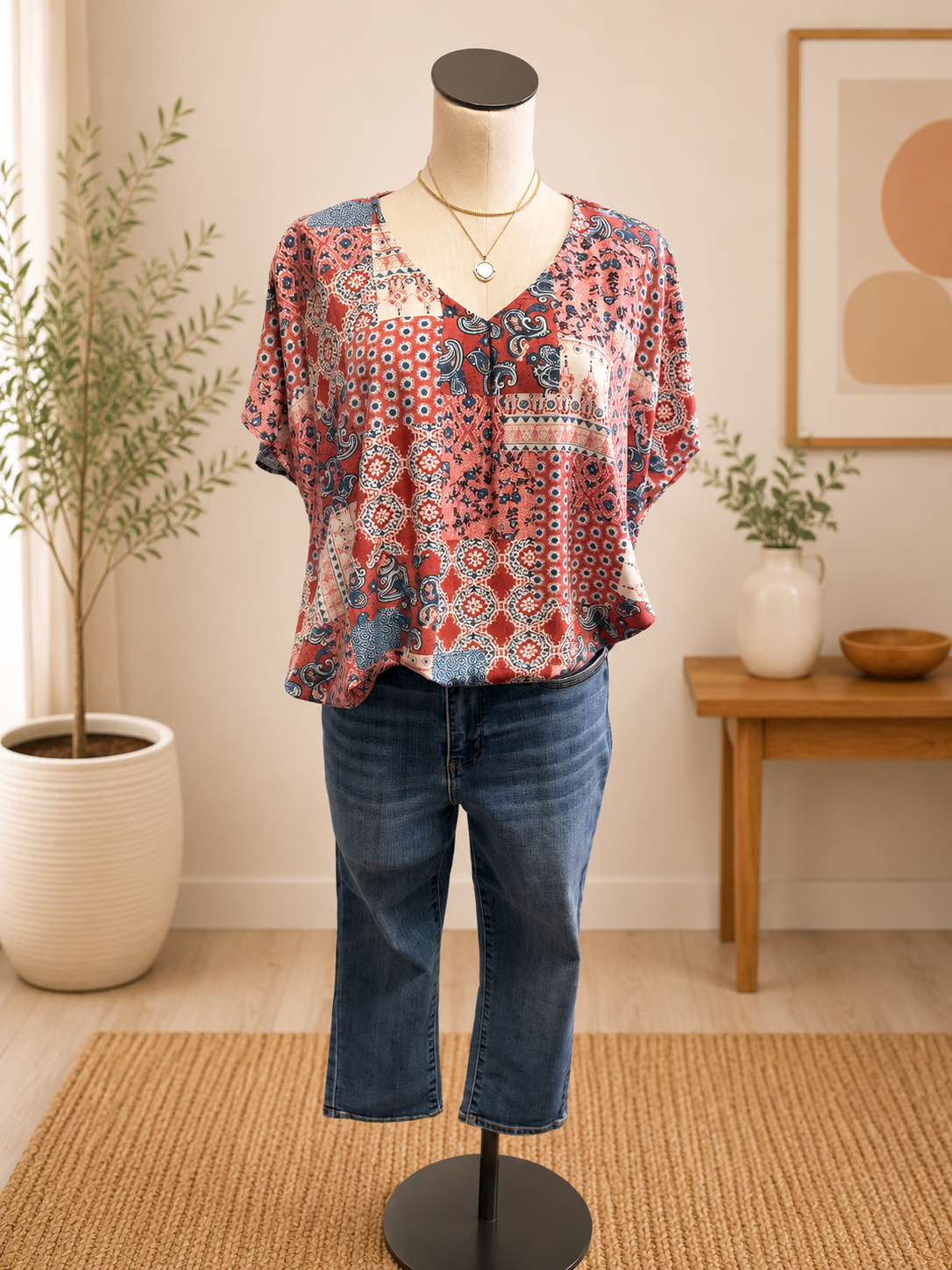 Boho Print Woven Top