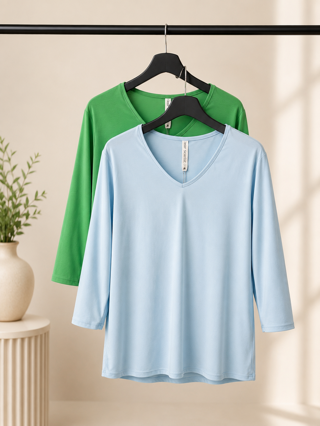 Classic V-Neck No Collar Lizzy Top