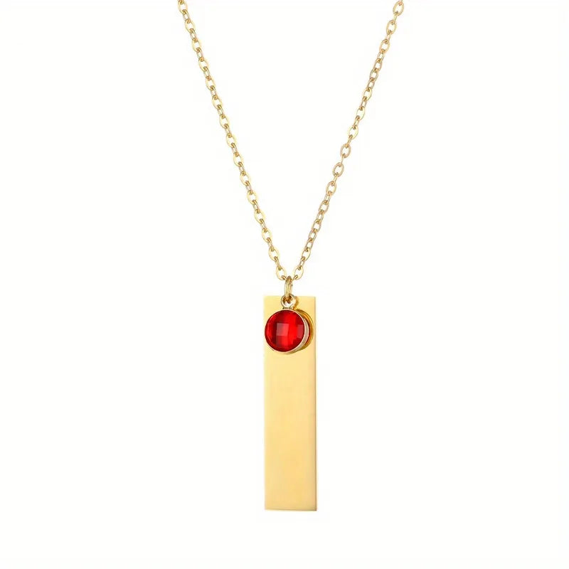 The Everly Birthstone Bar Necklace