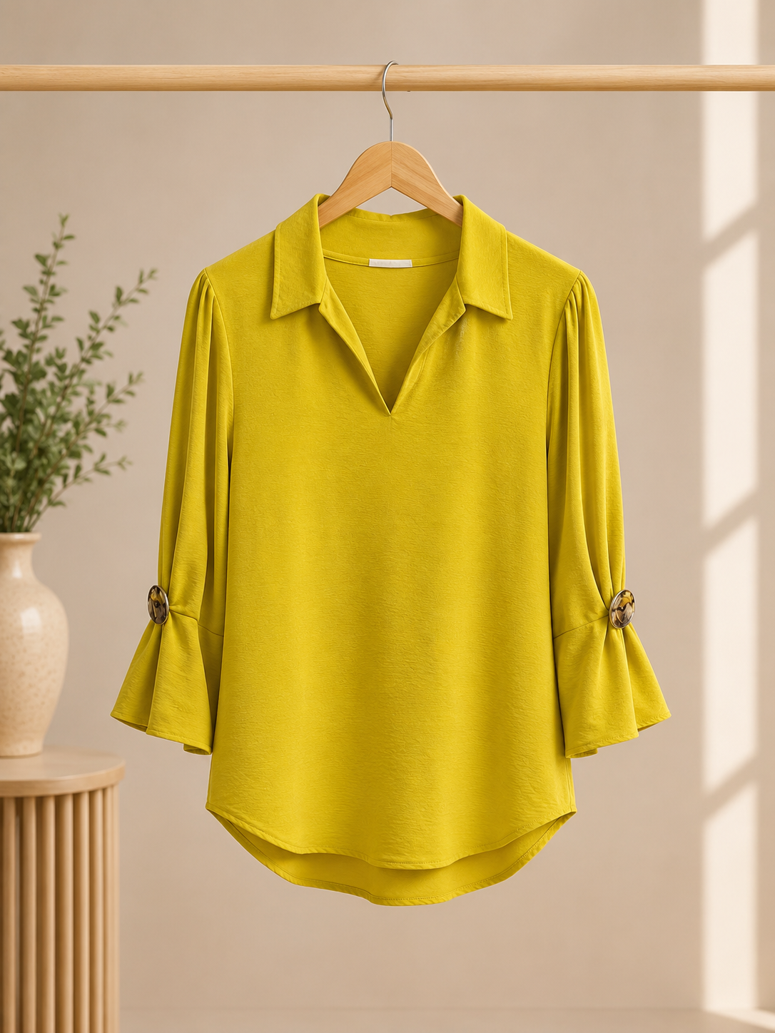 Button Sleeve Top