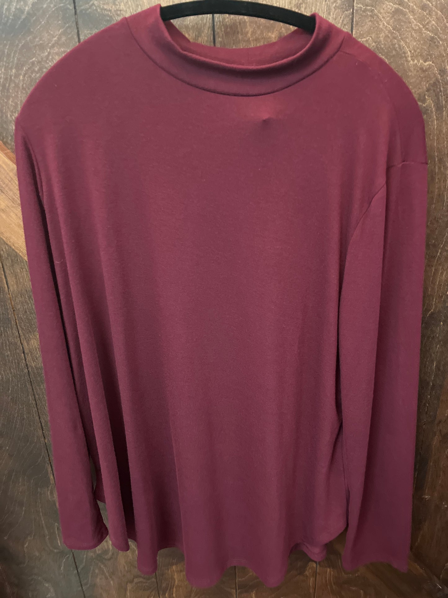 Mock Neck Rounded Hem
