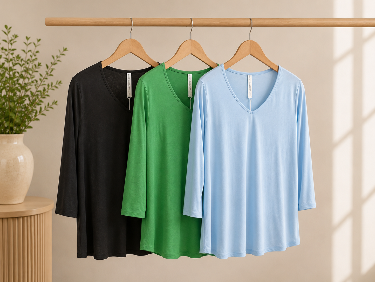 Classic V-Neck No Collar Lizzy Top