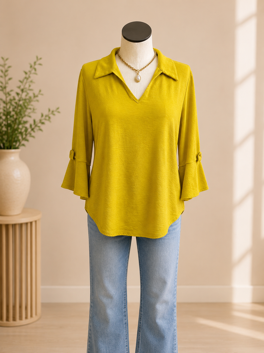 Button Sleeve Top