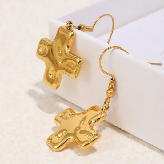 Blessed Statement Cross Earrings
