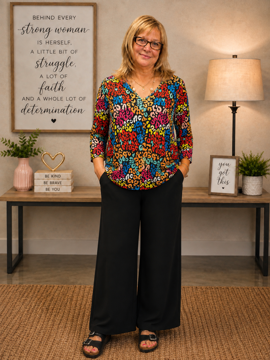 Southern Stitch Wild Instinct  Animal Print Top