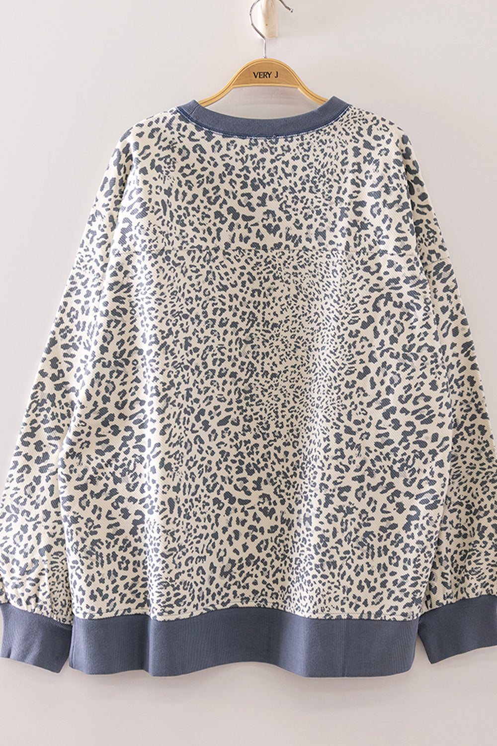 Denim Leopard Crew Neck