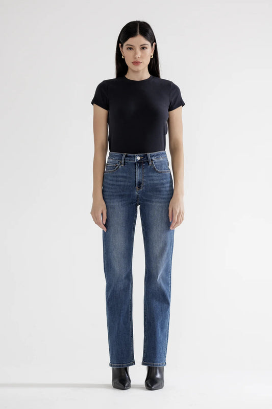 Mica Do You Blue High Rise Straight Leg
