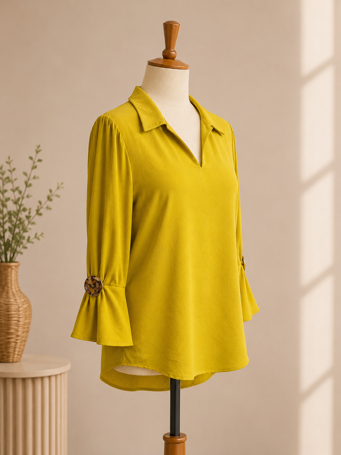 Button Sleeve Top