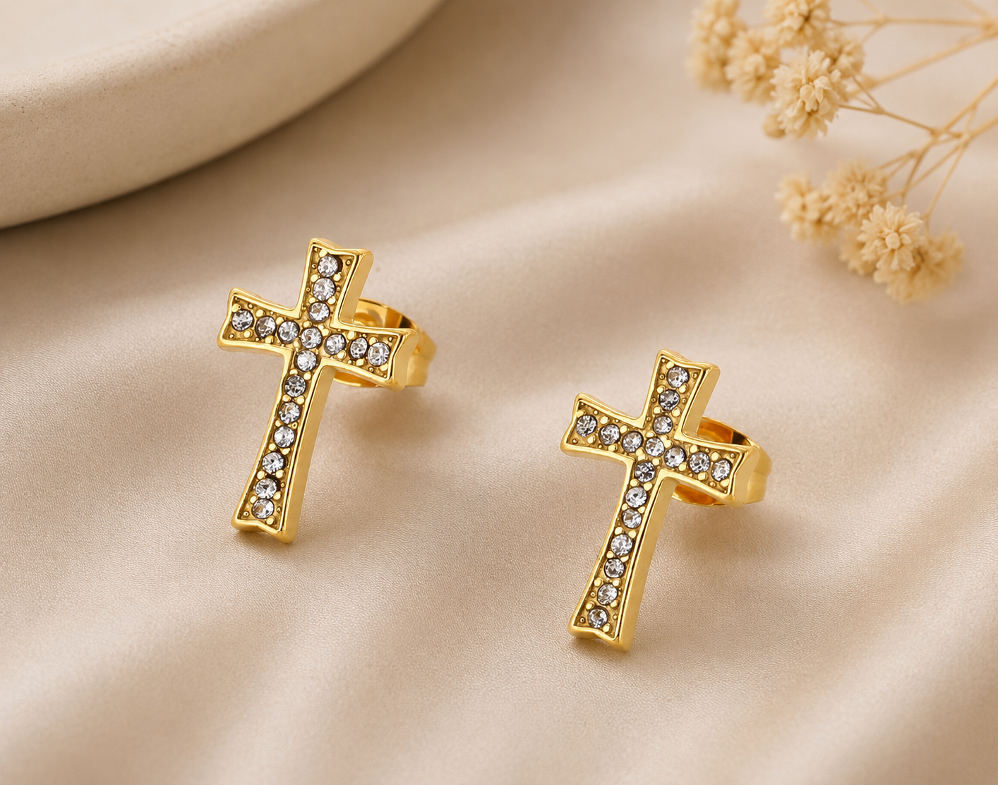 Blessed Radiance Cross Studs