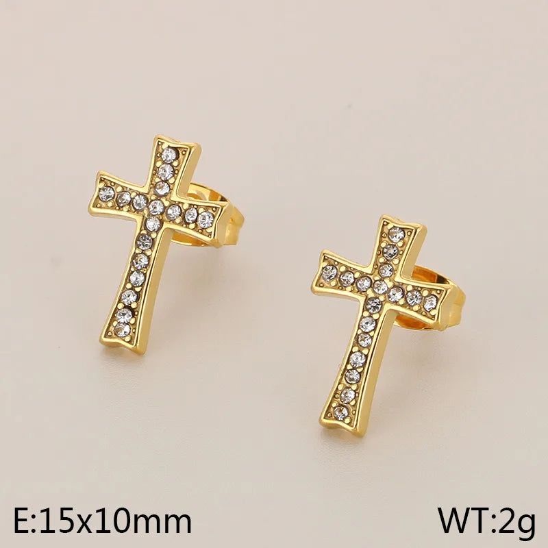 Blessed Radiance Cross Studs