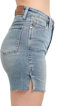 Judy Blue High-Rise Vintage Wash Side Slit Denim Shorts