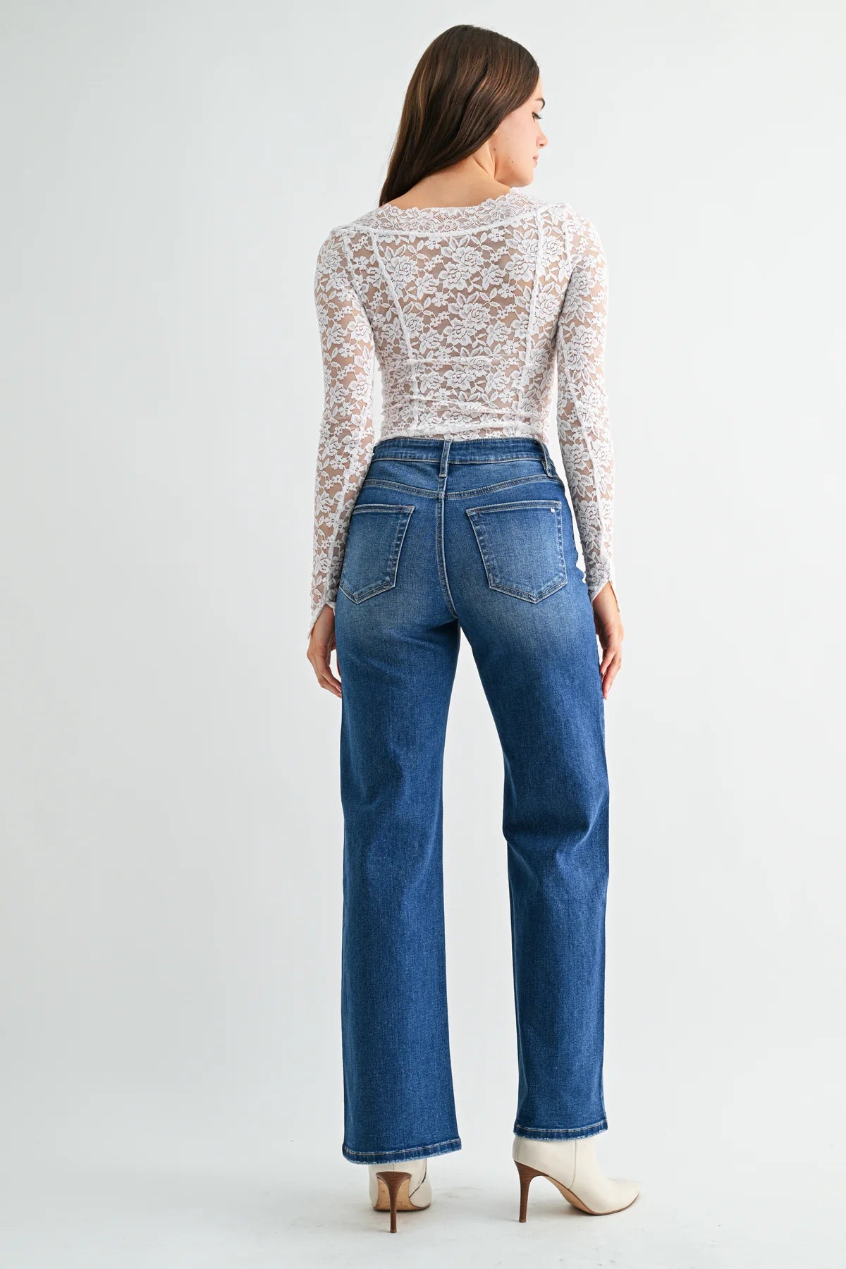 Mica High Rise Wide Leg Embellished Sparkle Jean