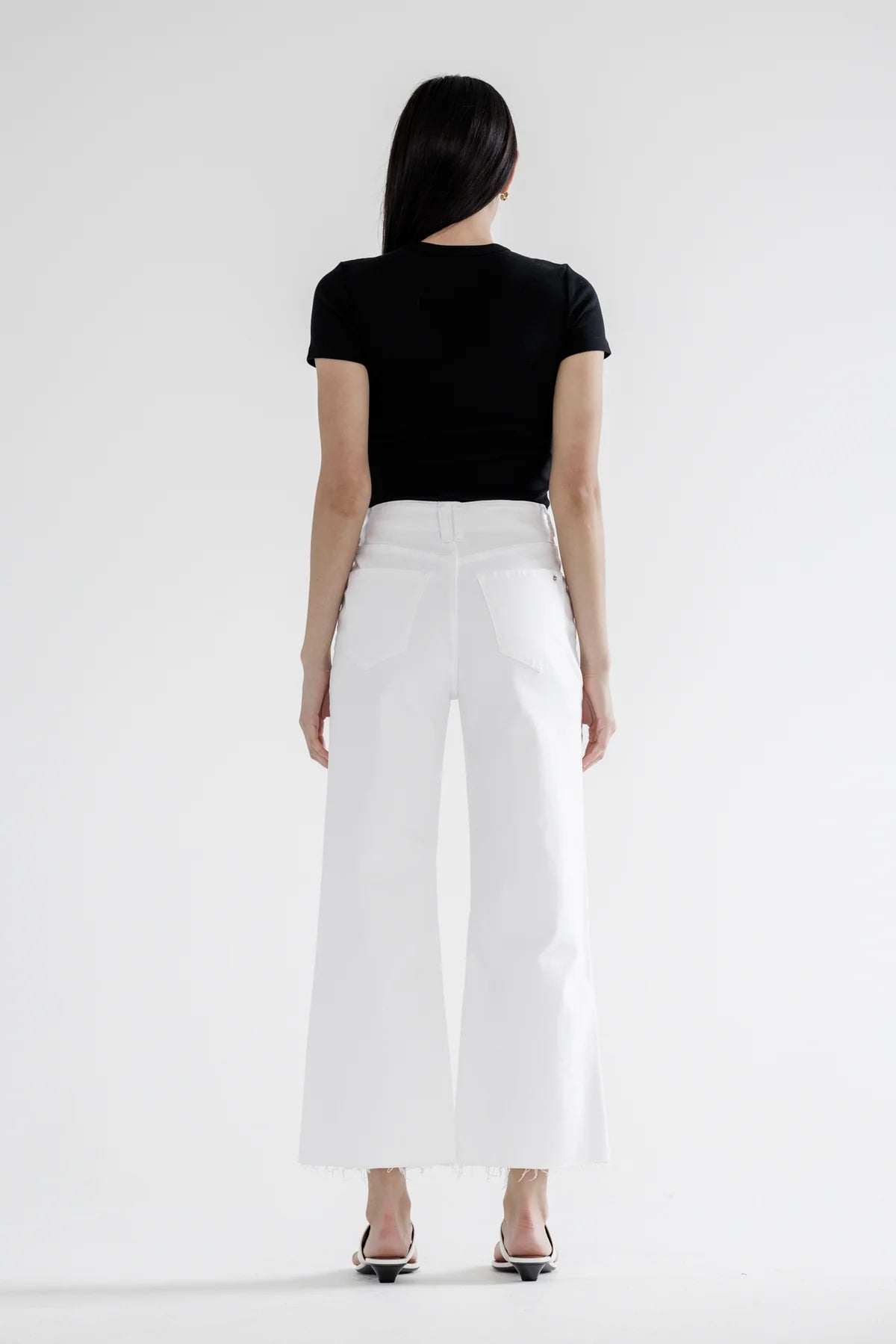 Mica White Super High Rise Wide Leg Crop