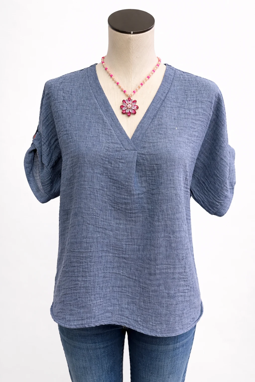 Linen in Blue Top
