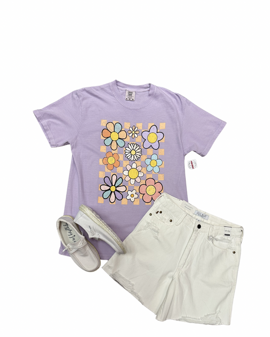 Orchid Daisy Retro Tee-Shirt